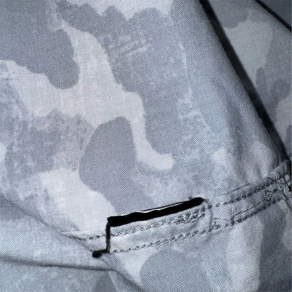 The North Face Men's Military Army Hiking Camo Print Button-Up Shirt Gray Size L